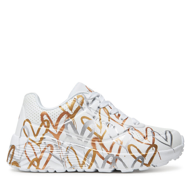Sneakersy Skechers Uno Lite-Metallic Love 314067L/WTGD Biały - dziewczęce