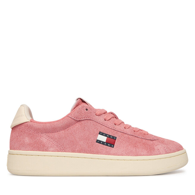 Sneakersy Tommy Jeans Logo Suede Archive EN02985 Różowy - kobiece