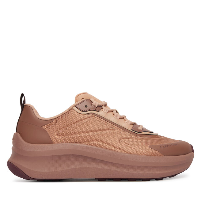 Sneakersy Calvin Klein Chunky Runner Laceup Hf Blst Ny HW0HW03111 Brązowy - kobiece