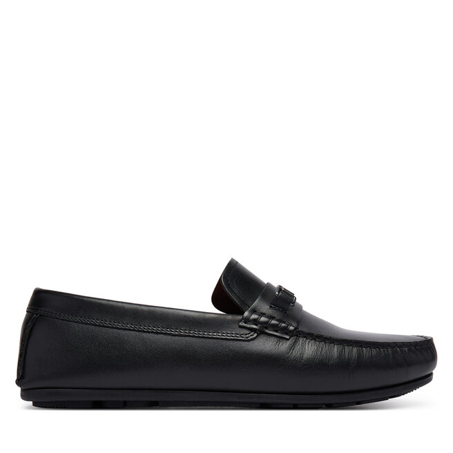 Mokasyny Tommy Hilfiger Flag Lth Hardware Driver FM0FM06089 Czarny -