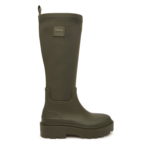 Kalosze Calvin Klein Rainboot High Rubber Neo HW0HW03180 Zielony - kobiece