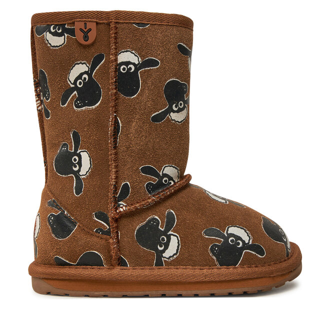 Śniegowce EMU Australia Shaun The Sheep Print K13107 Brązowy - dziewczęce