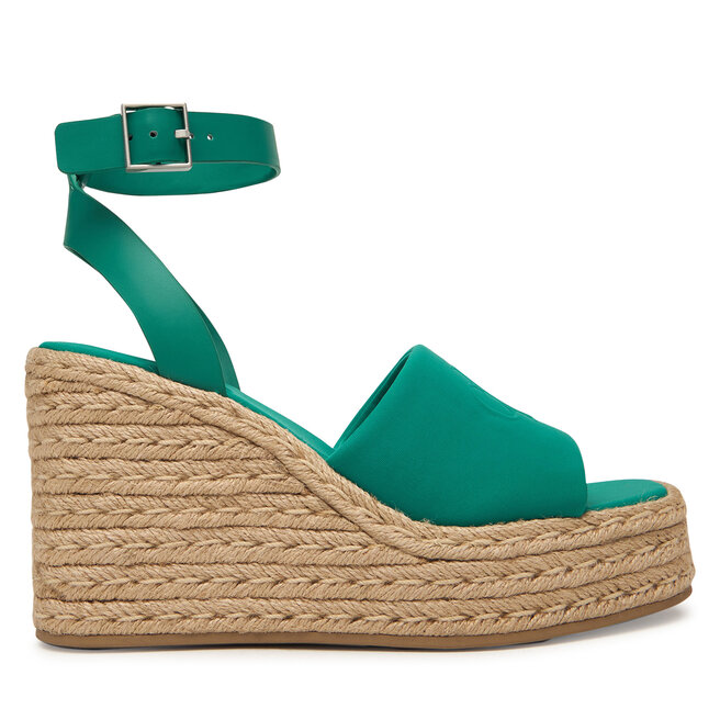 Espadryle Calvin Klein Wedge Espad 70 Neopr Mg HW0HW03014 Zielony - kobiece