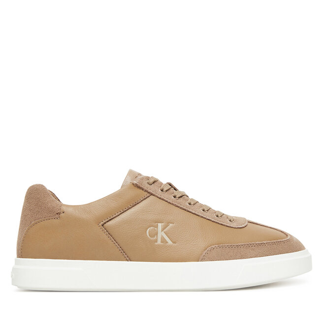 Sneakersy Calvin Klein Low Pro Cups Lth Mix Mg HW0HW02825 Beżowy - kobiece