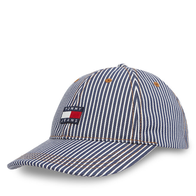 Czapka z daszkiem Tommy Jeans Tjm Heritage Stripe Cap AM0AM13358 Granatowy -
