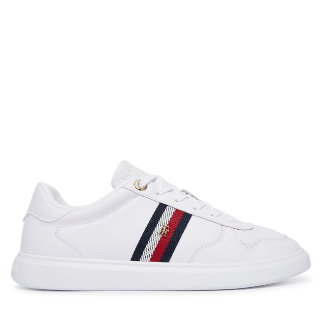 Sneakersy Tommy Hilfiger Icon Court Light Webbing FW0FW09602 Biały - kobiece