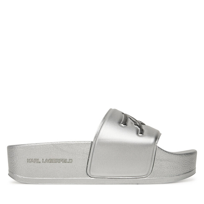 Klapki KARL LAGERFELD Kondo Maxi KL80872 Srebrny -