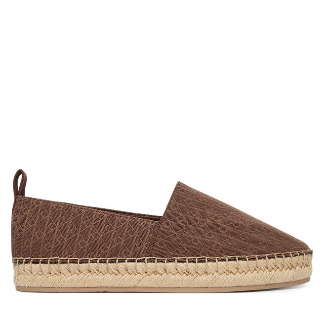 Espadryle Calvin Klein Oblique Espadrille Aop HW0HW02933 Brązowy - kobiece