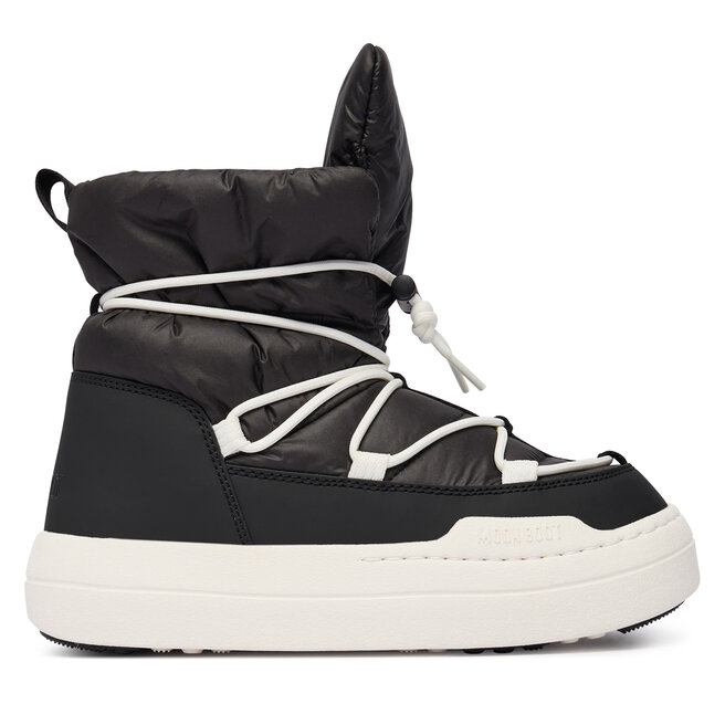 Śniegowce Moon Boot Jr Park lace Mid 80D3440070 D Czarny - dziewczęce