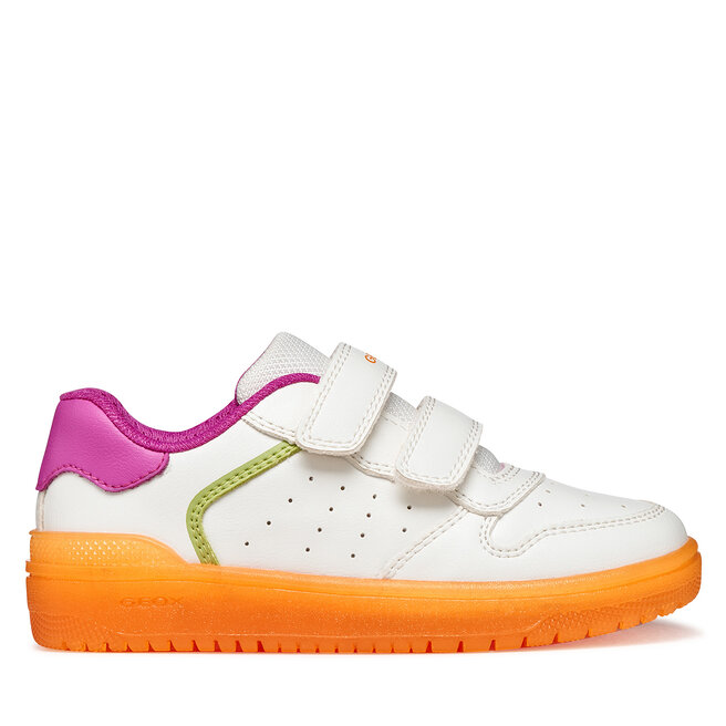 Sneakersy Geox J Washiba Girl J45HXB 0003W C0422 D Biały - dziewczęce