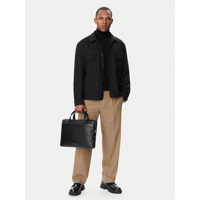 Torba na laptopa Tommy Hilfiger Th Business Leather Computer Bag AM0AM14731 Czarny -