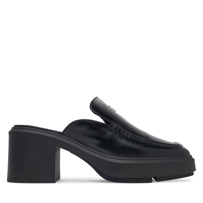 Klapki Calvin Klein Block Heel Mule Lth Hdw HW0HW03175 Czarny -