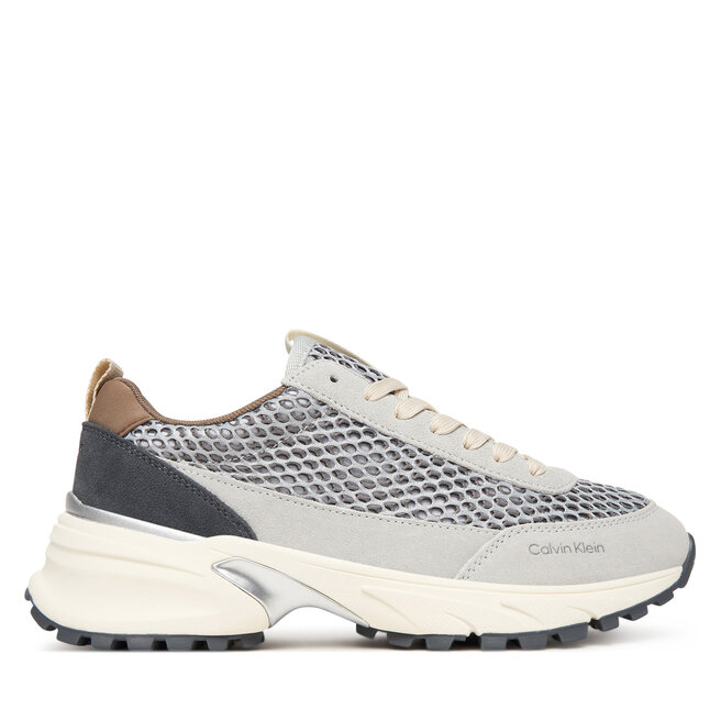 Sneakersy Calvin Klein Hike Runner Lace Up Techmix YW0YW02030 Beżowy - kobiece