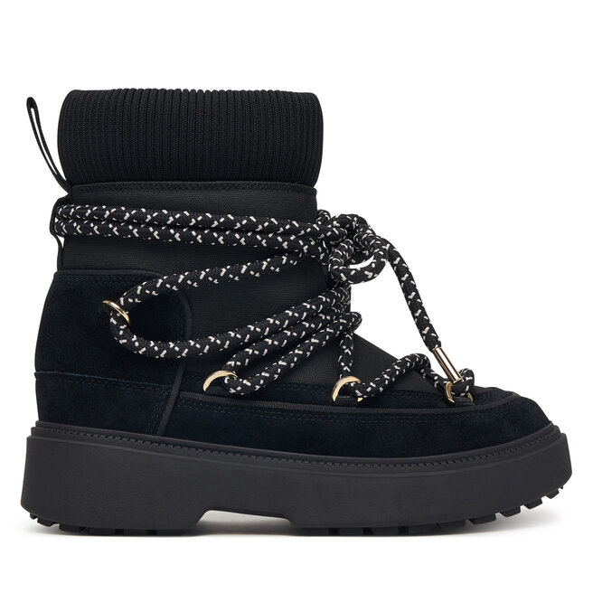 Śniegowce Tommy Hilfiger Lace-Up Water Resist Snow Boot FW0FW09546 Czarny - kobiece