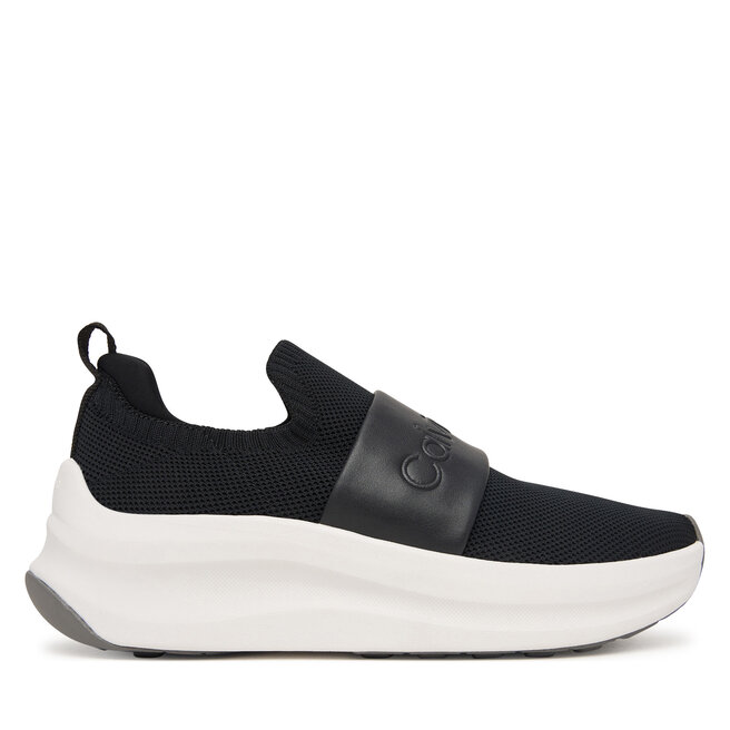 Sneakersy Calvin Klein Chunky Run Slipon Knit Logo Tape HW0HW03261 Czarny - kobiece
