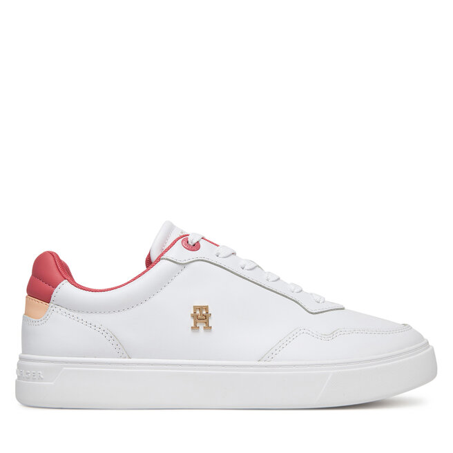 Sneakersy Tommy Hilfiger Essential Elevated Court Sneaker FW0FW08680 Biały - kobiece