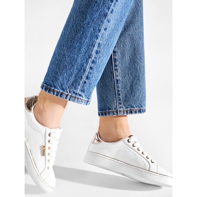 Sneakersy Guess Beckie/Active Lady/Leather Lik FL5BEK FAL12 Biały - kobiece