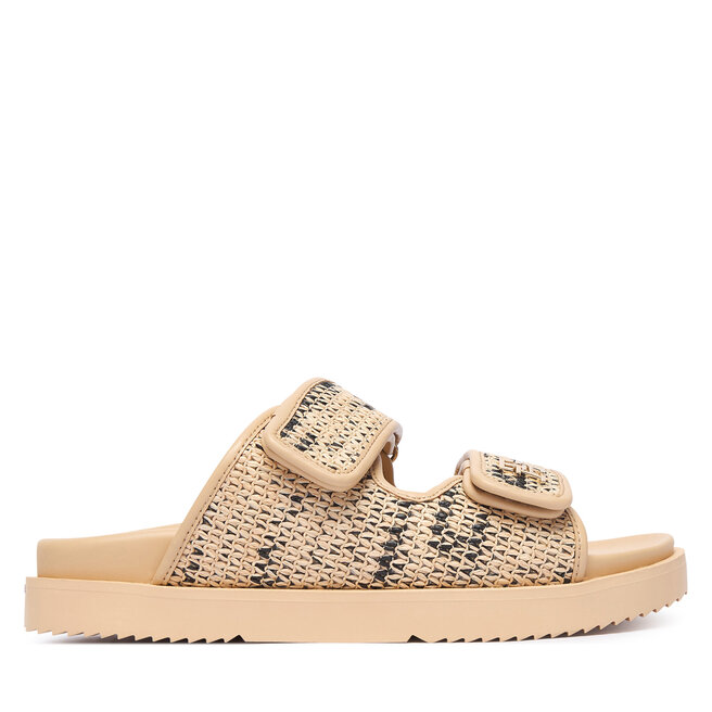 Klapki Tommy Hilfiger Double Strap Raffia FW0FW09122 Beżowy -