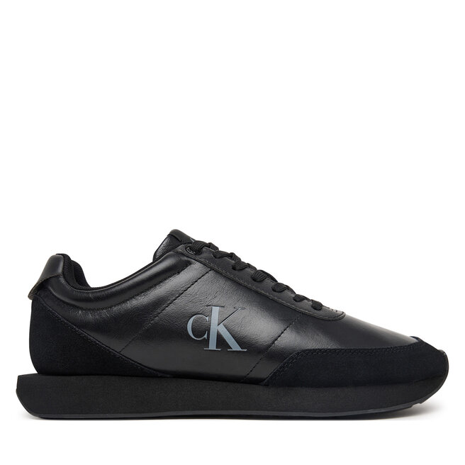 Sneakersy Calvin Klein Retro Runner Ess Lth-Sue HW0HW03248 Czarny - kobiece