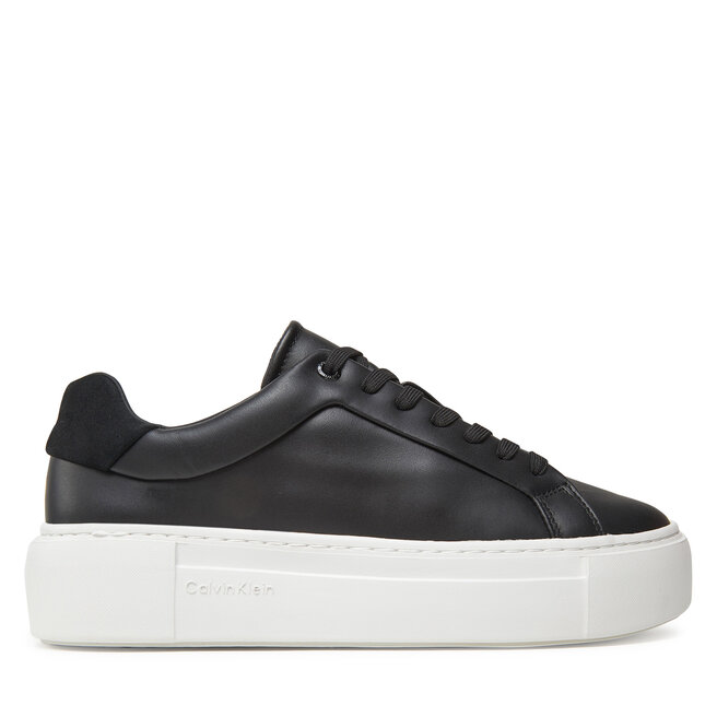 Sneakersy Calvin Klein Ff Cupsole Lace Up Lth HW0HW02570 Czarny - kobiece