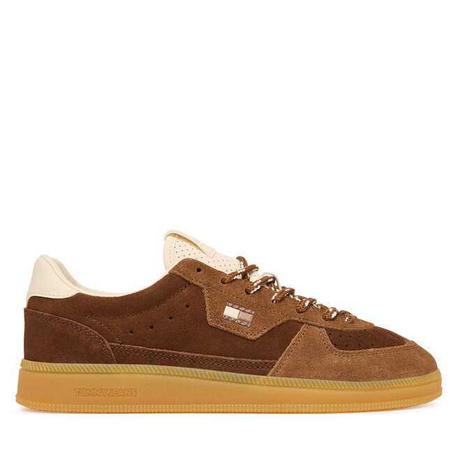 Sneakersy Tommy Jeans Mu The Greenwich Edge Suede EN0EN03050 Brązowy - kobiece