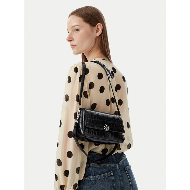 Torebka Tory Burch Charlie Embossed Croc Small Shoulder Bag 183522 Czarny -