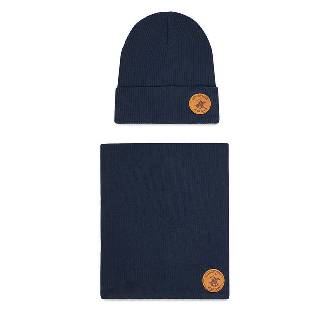 Komplet czapka i komin Beverly Hills Polo Club CEO-BHPC-ACCCS-02 Granatowy -