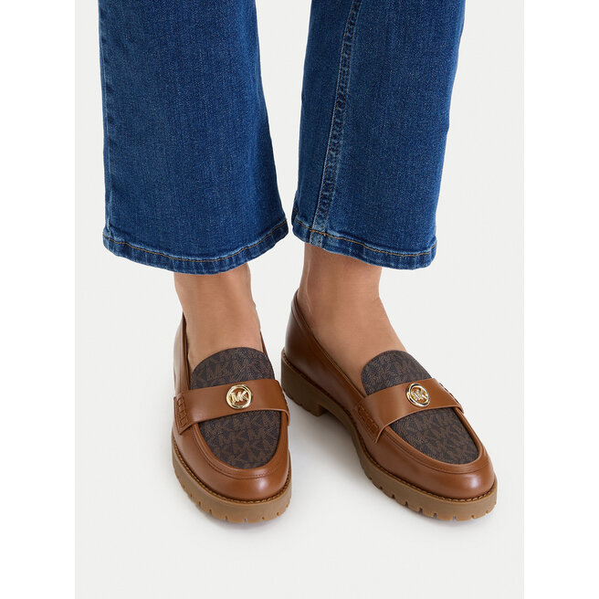 Loafersy MICHAEL Michael Kors Jaelyn Lug 40T6JLFP2L Brązowy - kobiece