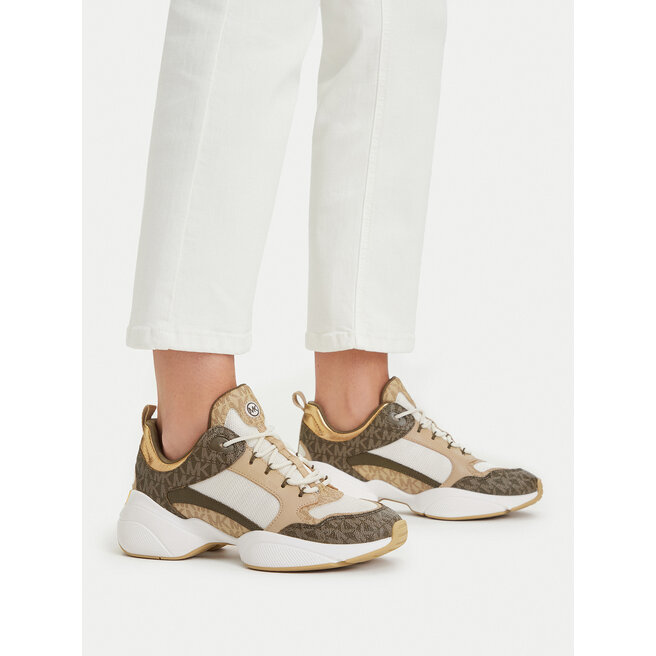 Sneakersy MICHAEL Michael Kors Bowie 43T6BWFS2B Brązowy - kobiece