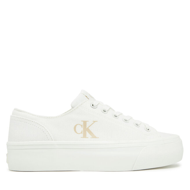 Tenisówki Calvin Klein Jeans Vulc Flatform Low Cv Mg YW0YW01763 Biały - kobiece