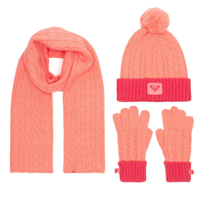 Zestaw czapka, szalik i rękawiczki Roxy RX-KF-001-AW24 Pomarańczowy - dziecięce