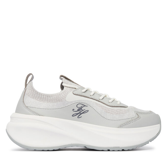 Sneakersy Tommy Hilfiger TH Wave Runner FW0FW09484 Szary - kobiece