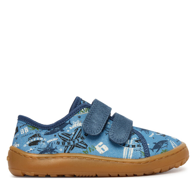 Kapcie Froddo Barefoot Canvas G1700440-6 S Niebieski - chłopięce