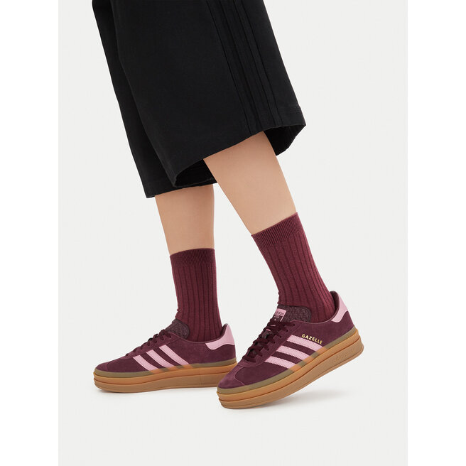 Sneakersy adidas Gazelle Bold KK2729 Bordowy - kobiece