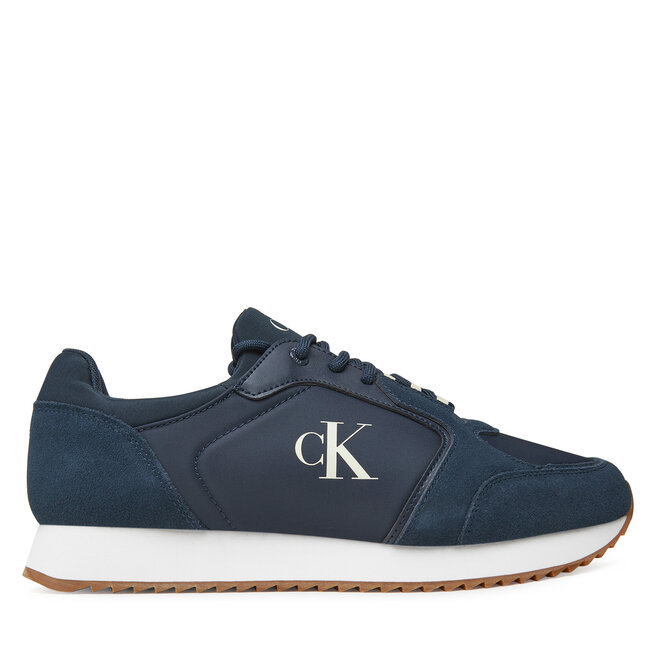 Sneakersy Calvin Klein Jeans Retro Runner Sock Lace Up Ny-Su YM0YM01326 Granatowy - męskie