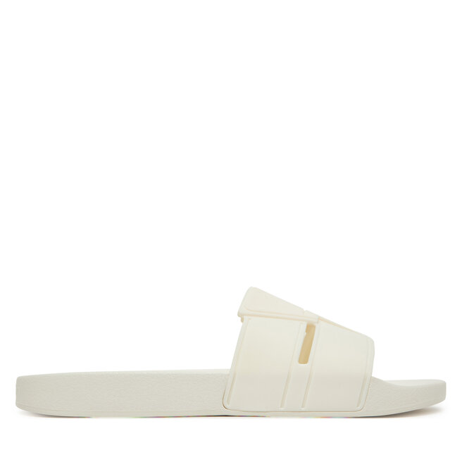 Klapki Calvin Klein Pool Slide Double T HM0HM01752 Biały -