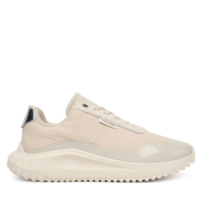 Sneakersy Calvin Klein Eva Runner Lace Up Mat Mix YW0YW02016 Beżowy - kobiece