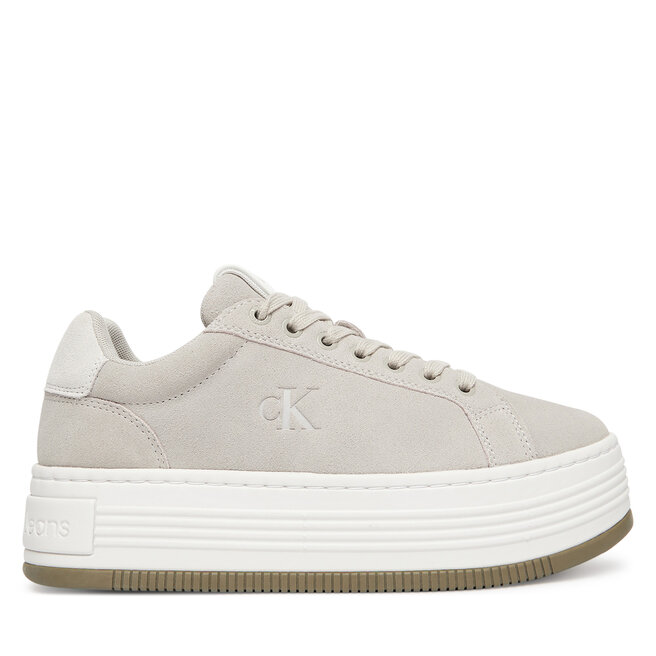 Sneakersy Calvin Klein Jeans Bold Flatf Low Lace Mg Sd YW0YW01839 Szary - męskie