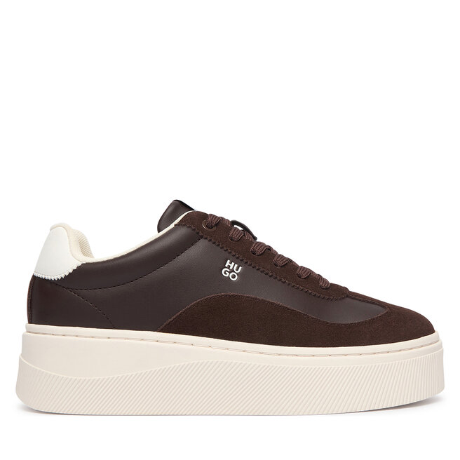 Sneakersy HUGO Lyzzplt 50573912 Brązowy ciemny - kobiece