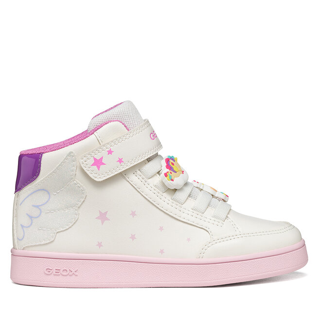 Sneakersy Geox J Eclyper Girl J66LRA 0BCQ6 C0653 S Biały - dziewczęce