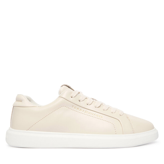 Sneakersy Tommy Hilfiger Icon Court Light Weight Shinny FW0FW08949 Écru - kobiece