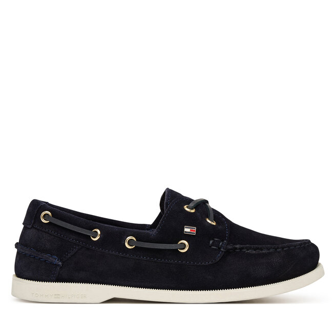 Mokasyny Tommy Hilfiger Hilfiger Suede Boat Shoe FW0FW09338 Granatowy -