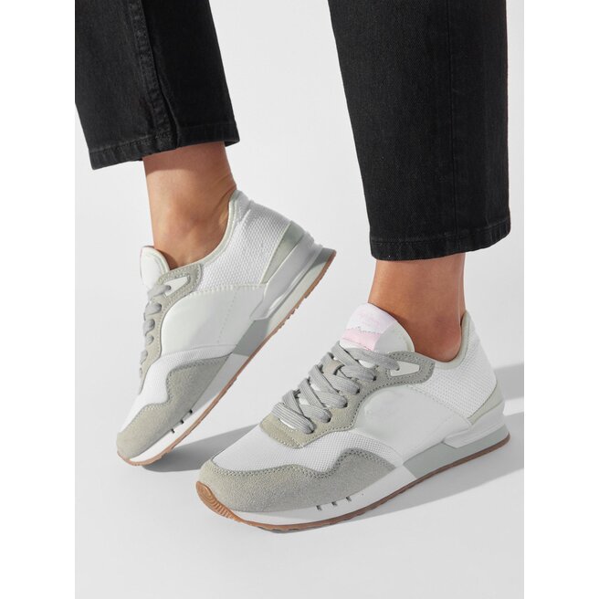 Sneakersy Pepe Jeans London W Troy PLS31466 Biały - kobiece