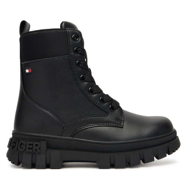 Trapery Tommy Hilfiger Lace-Up Bootie T3A5-34046-1695 S Czarny - chłopięce