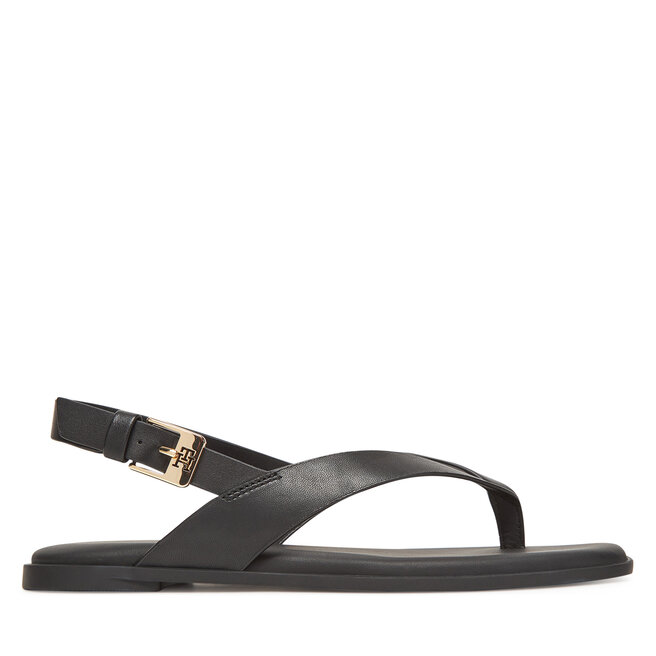 Sandały Tommy Hilfiger Color Block Thong Flat Sandal FW0FW08883 Czarny - kobiece