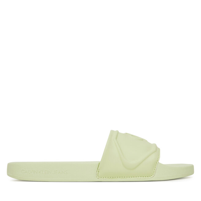 Klapki Calvin Klein Jeans Slide Pu Hf Mg YW0YW01879 Zielony -