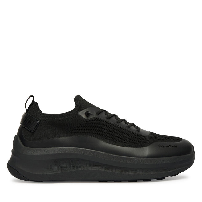 Sneakersy Calvin Klein Chunky Runner Lace Up Sock Knit YM0YM01457 Czarny - męskie