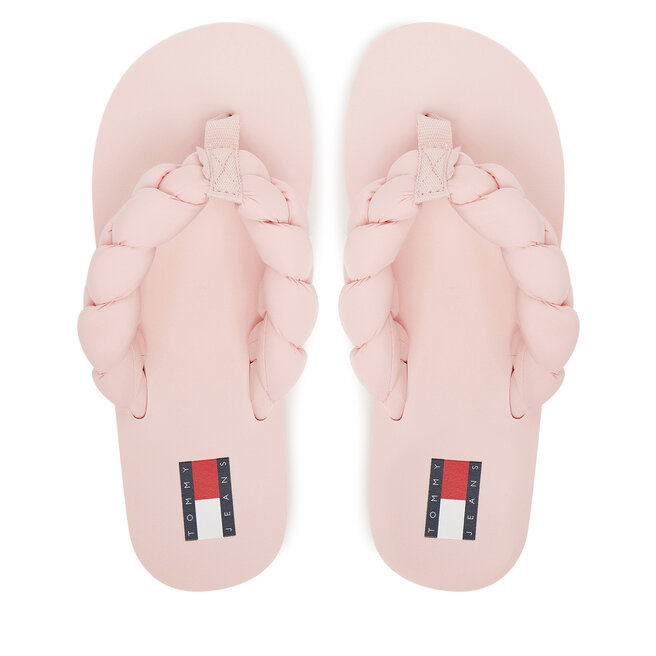 Japonki Tommy Jeans Braided Thong Beach Sandal EN0EN02877 Różowy -