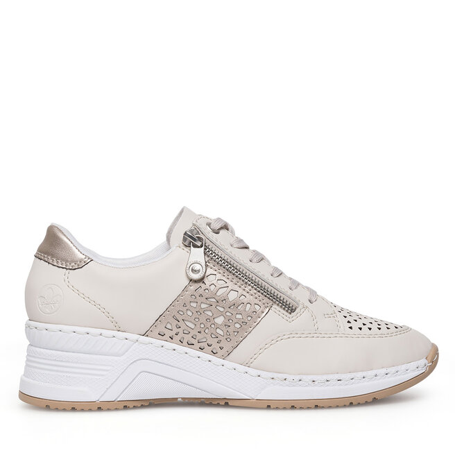 Sneakersy Rieker N4344-60 Écru - kobiece