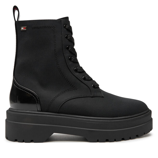 Trapery Tommy Hilfiger Flag Ventile Lace Up Boot FW0FW08287 Czarny - kobiece